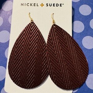NWT Nickel & Suede Earrings